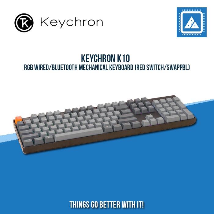 KEYCHRON K10 RGB WIRED/BLUETOOTH MECHANICAL KEYBOARD (RED SWITCH/SWAPPBL) KEYCHRON K10 RGB WIRED/BLUETOOTH MECHANICAL KEYBOARD (RED SWITCH/SWAPPBL)